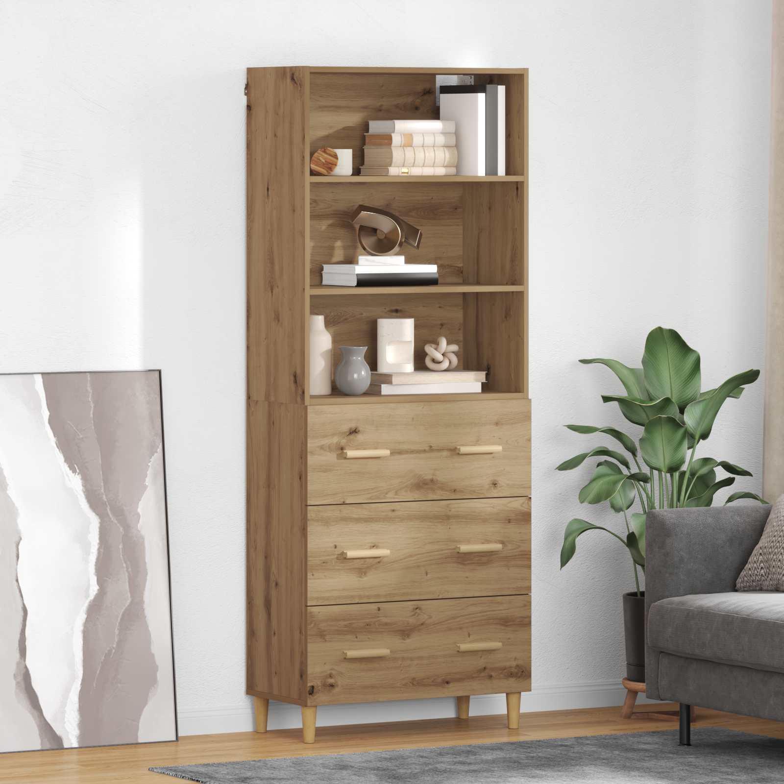 Highboard Artisan Oak 69,5 x 32,5 x 180 εκ Επεξεργασμένο ξύλο - Pakobazaar