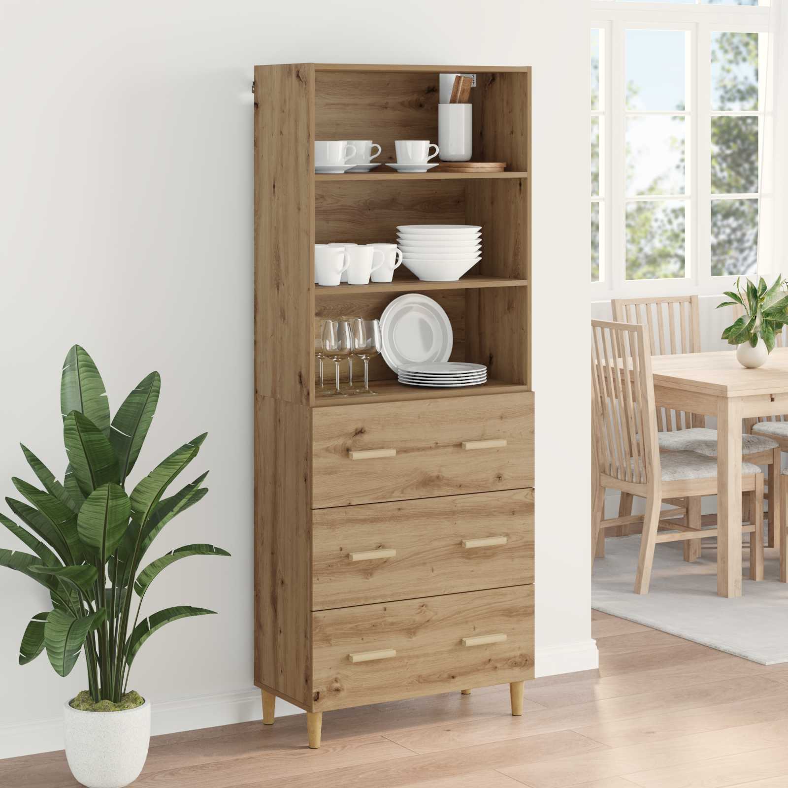 Highboard Artisan Oak 69,5 x 32,5 x 180 εκ Επεξεργασμένο ξύλο - Pakobazaar
