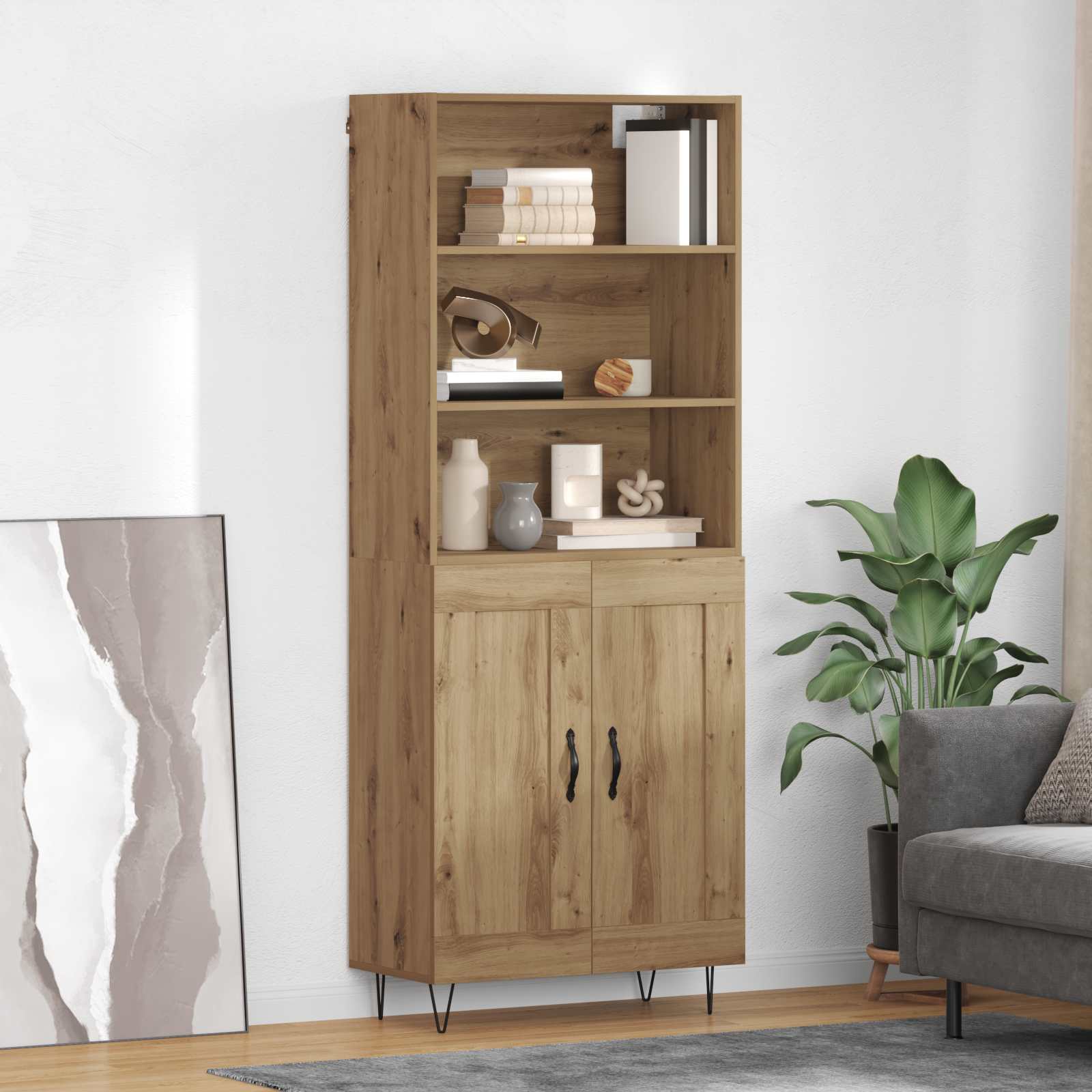 Highboard 2 pcs Artisan Oak Επεξεργασμένο ξύλο - Pakobazaar
