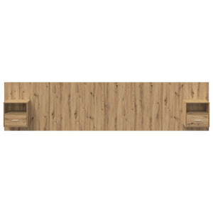 Κεφαλή κρεβατιού με κομοδίνο 3 τμχ. Artisan Oak - Pakobazaar