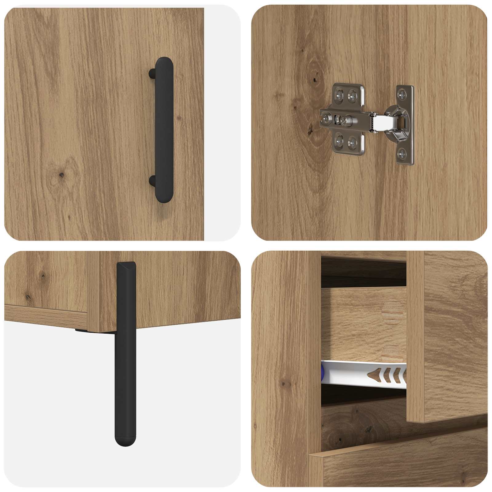 Highboard Artisan Oak 69,5 x 32,5 x 180 εκ Επεξεργασμένο ξύλο