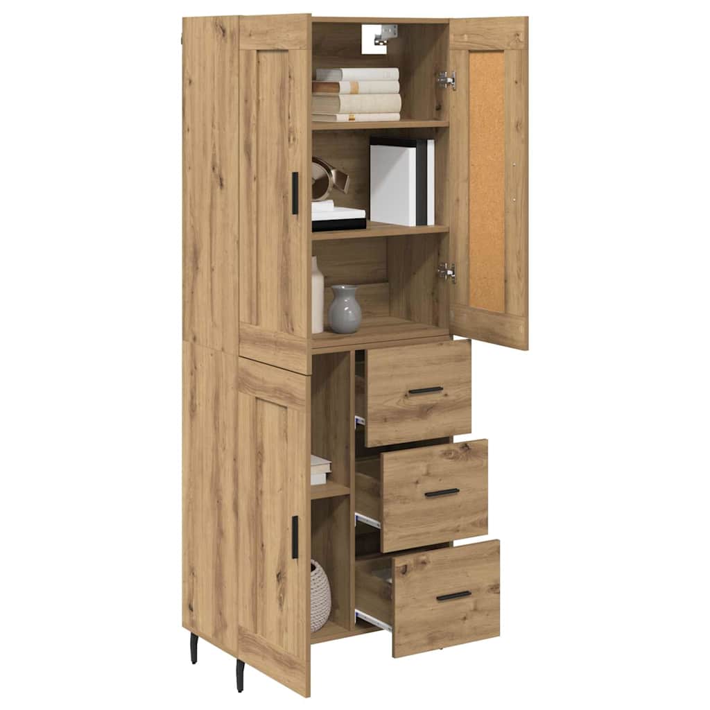 Highboard με συρτάρι 2 pcs Artisan Oak Επεξεργασμένο ξύλο - Pakobazaar