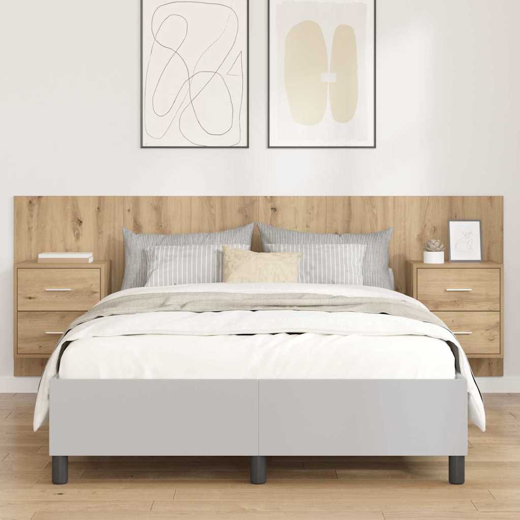 Κεφαλή κρεβατιού με κομοδίνο με συρτάρι 3 pcs Artisan Oak - Pakobazaar