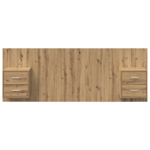 Κεφαλή κρεβατιού με κομοδίνο με συρτάρι 3 pcs Artisan Oak - Pakobazaar
