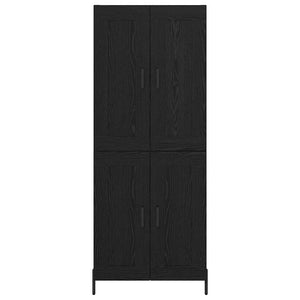 Highboard 2 τμχ. Μαύρη Οξυά 69,5 x 34 x 180 εκ.