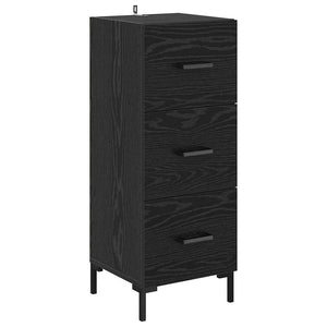 Highboard Μαύρη Οξυά 34,5 x 34 x 180 εκ. Επεξεργασμένο Ξύλο