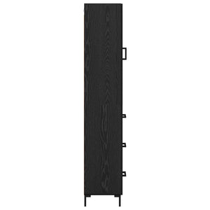Highboard Μαύρη Οξυά 34,5 x 34 x 180 εκ. Επεξεργασμένο Ξύλο