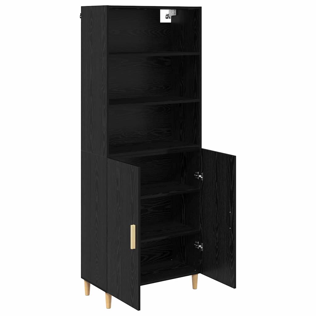 Highboard Μαύρη Οξυά 69,5 x 32,5 x 180 εκ Επεξεργασμένο ξύλο - Pakobazaar