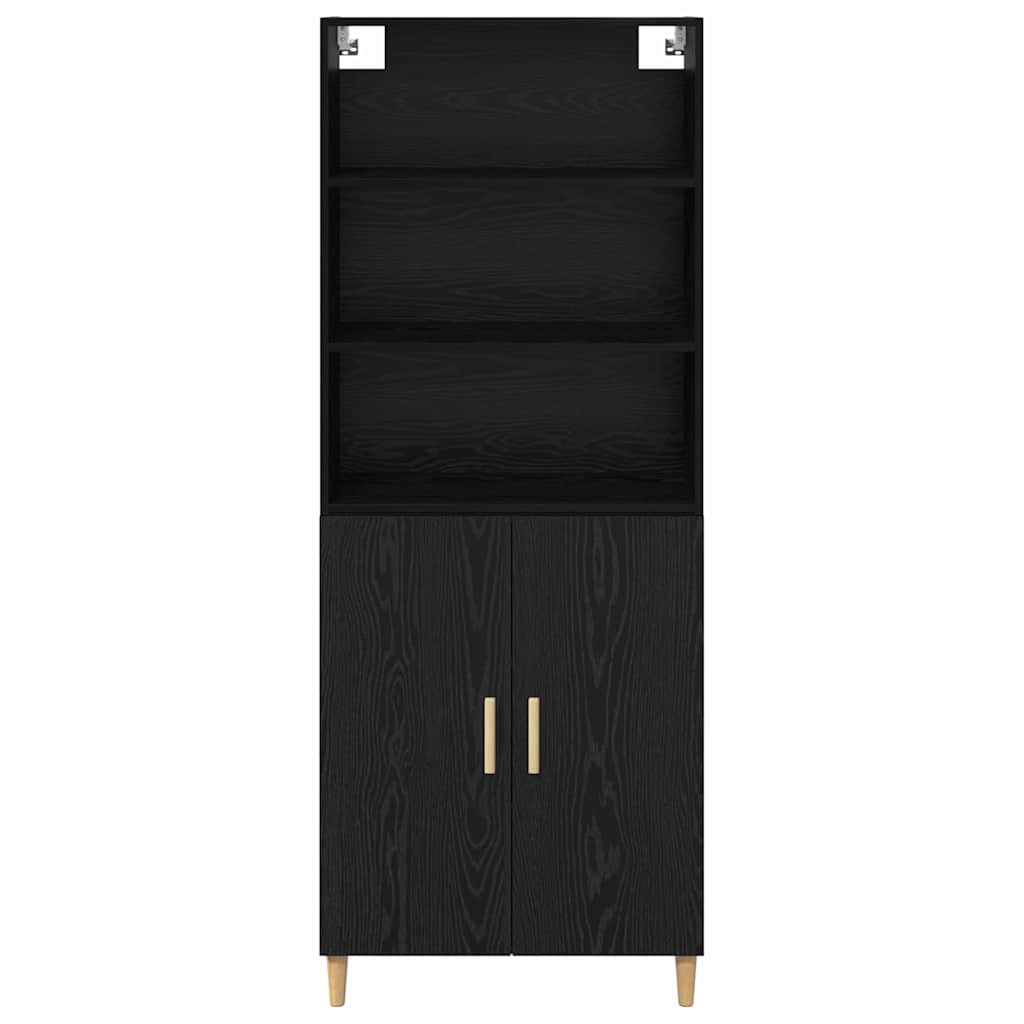 Highboard Μαύρη Οξυά 69,5 x 32,5 x 180 εκ Επεξεργασμένο ξύλο - Pakobazaar