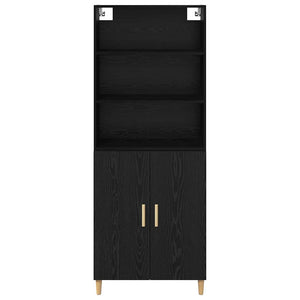 Highboard Μαύρη Οξυά 69,5 x 32,5 x 180 εκ Επεξεργασμένο ξύλο - Pakobazaar