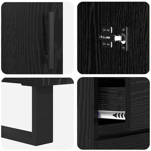 Highboard 2 τμχ. Μαύρη Οξυά 69,5 x 34 x 180 εκ.