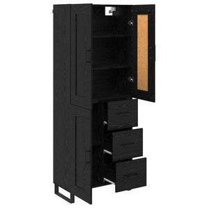 Highboard 2 τμχ. Μαύρη Οξυά 69,5 x 34 x 180 εκ.