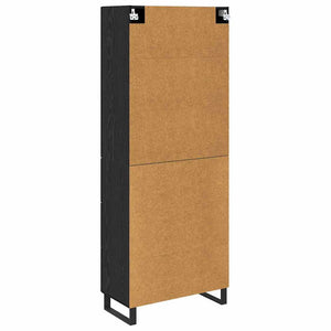 Highboard 2 τμχ. Μαύρη Οξυά 69,5 x 34 x 180 εκ.