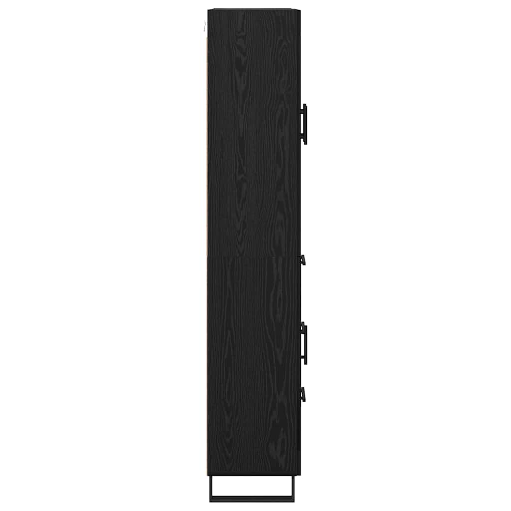 Highboard Μαύρη Οξυά 69,5 x 34 x 180 εκ. Επεξεργασμένο ξύλο