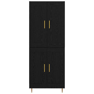 Highboard Μαύρη Οξυά 69,5 x 34 x 180 εκ. Επεξεργασμένο Ξύλο