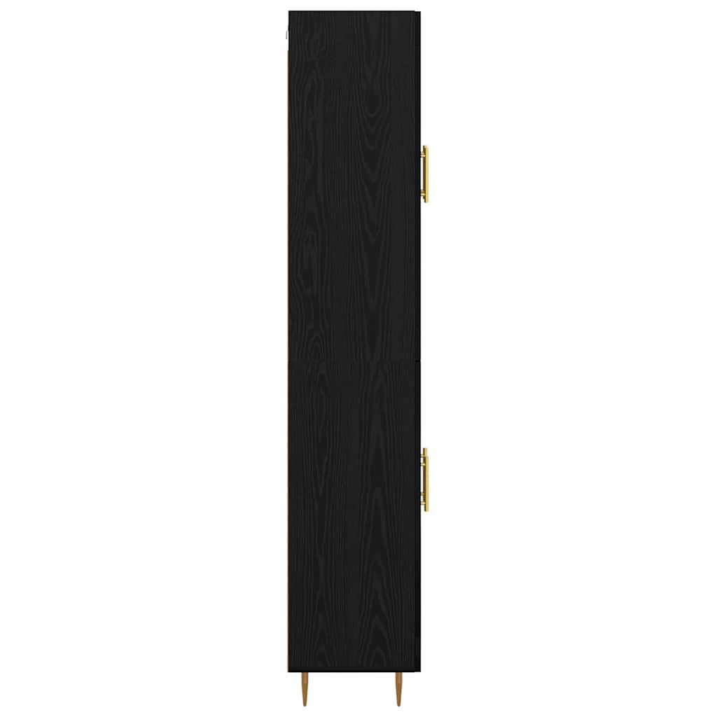 Highboard Μαύρη Οξυά 69,5 x 34 x 180 εκ. Επεξεργασμένο ξύλο