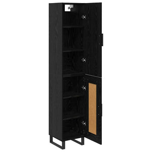 Highboard Μαύρη Οξυά 34,5 x 34 x 180 εκ. Επεξεργασμένο Ξύλο