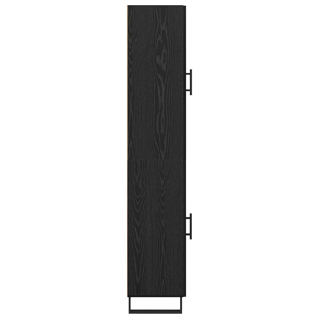 Highboard Μαύρη Οξυά 34,5 x 34 x 180 εκ. Επεξεργασμένο ξύλο