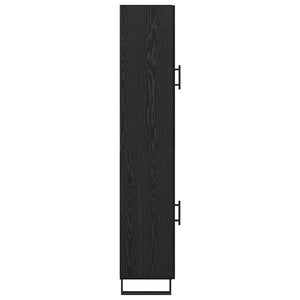 Highboard Μαύρη Οξυά 34,5 x 34 x 180 εκ. Επεξεργασμένο Ξύλο