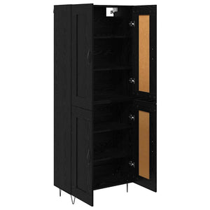 Highboard Μαύρη Οξυά 69,5 x 34 x 180 εκ. Επεξεργασμένο Ξύλο