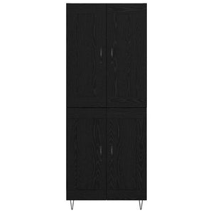 Highboard Μαύρη Οξυά 69,5 x 34 x 180 εκ. Επεξεργασμένο Ξύλο