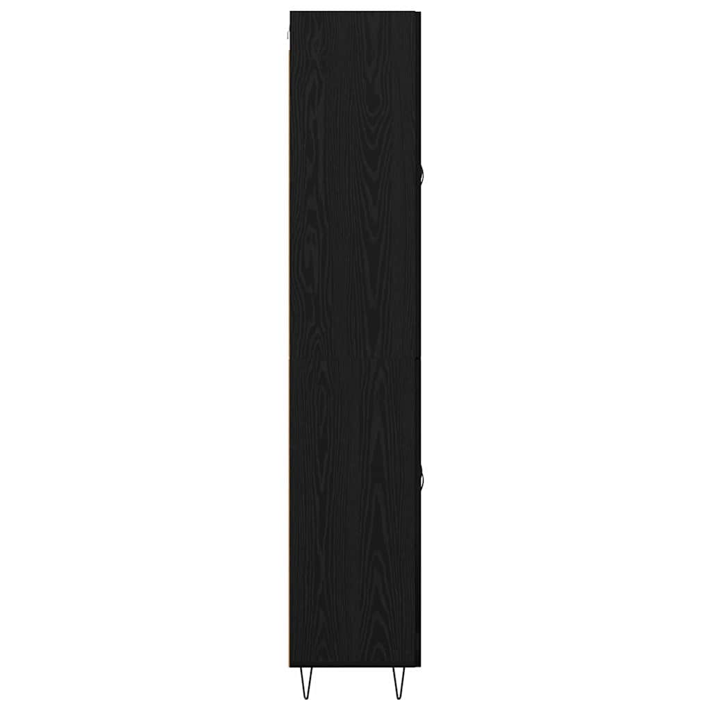 Highboard Μαύρη Οξυά 69,5 x 34 x 180 εκ. Επεξεργασμένο ξύλο