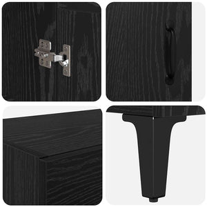 Highboard Μαύρη Οξυά 69,5 x 34 x 180 εκ. Επεξεργασμένο ξύλο - Pakobazaar