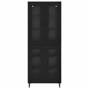 Highboard Μαύρη Οξυά 69,5 x 34 x 180 εκ. Επεξεργασμένο ξύλο - Pakobazaar