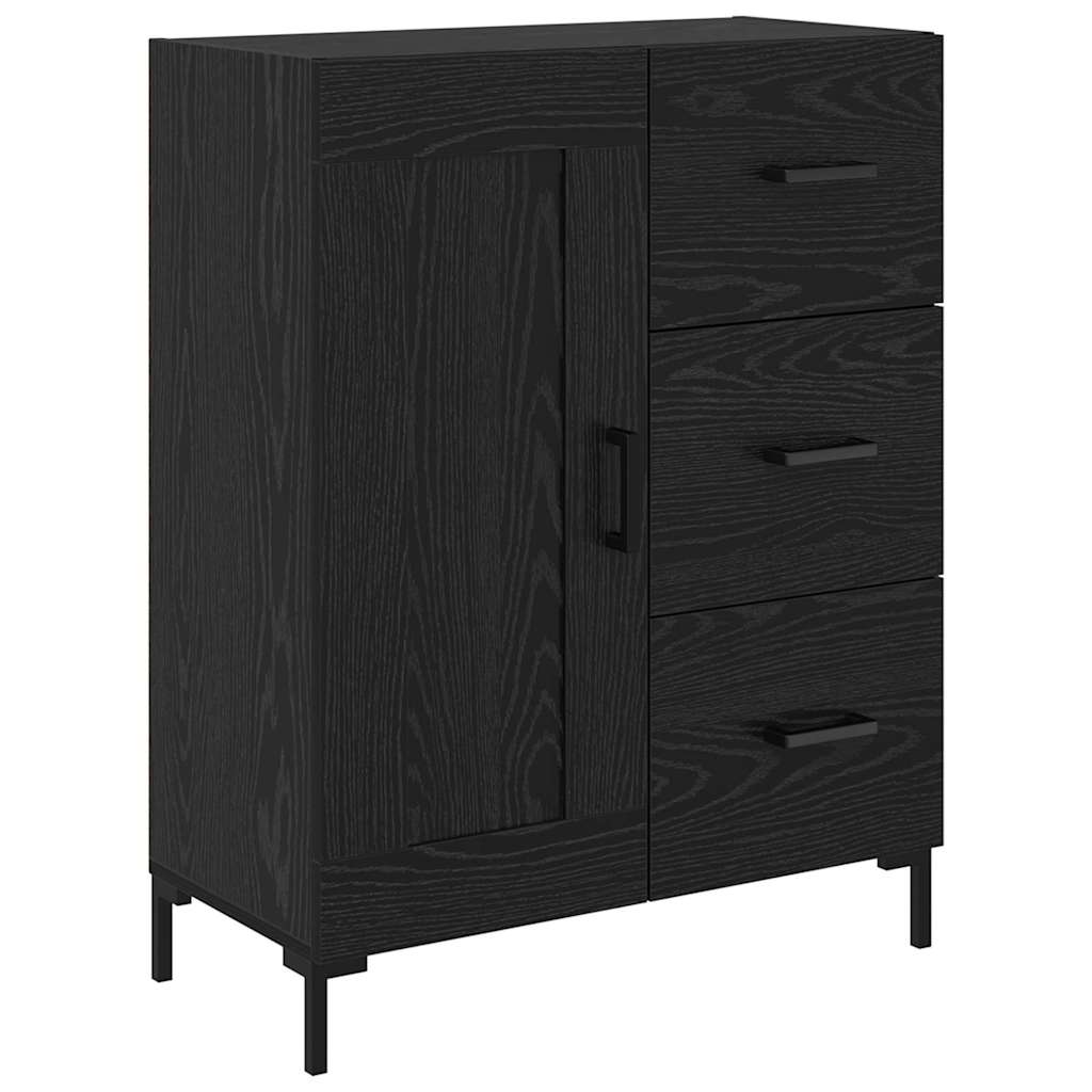 Highboard Μαύρη Οξυά 69,5 x 34 x 180 εκ. Επεξεργασμένο ξύλο