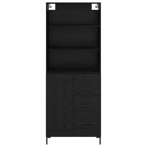 Highboard Μαύρη Οξυά 69,5 x 34 x 180 εκ. Επεξεργασμένο Ξύλο