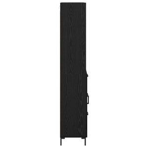 Highboard Μαύρη Οξυά 69,5 x 34 x 180 εκ. Επεξεργασμένο Ξύλο