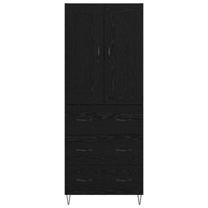 Highboard Μαύρη Οξυά 69,5 x 34 x 180 εκ. Επεξεργασμένο Ξύλο