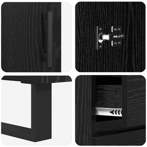 Highboard 2 τμχ. Μαύρη Οξυά 69,5 x 34 x 180 εκ.