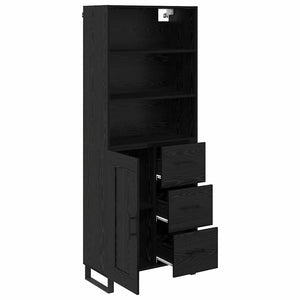 Highboard 2 τμχ. Μαύρη Οξυά 69,5 x 34 x 180 εκ.