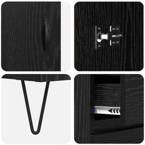 Highboard 2 τμχ. Μαύρη Οξυά 69,5 x 34 x 180 εκ.