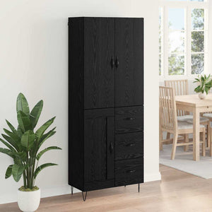 Highboard 2 τμχ. Μαύρη Οξυά 69,5 x 34 x 180 εκ.