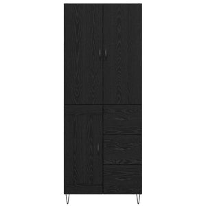 Highboard 2 τμχ. Μαύρη Οξυά 69,5 x 34 x 180 εκ.