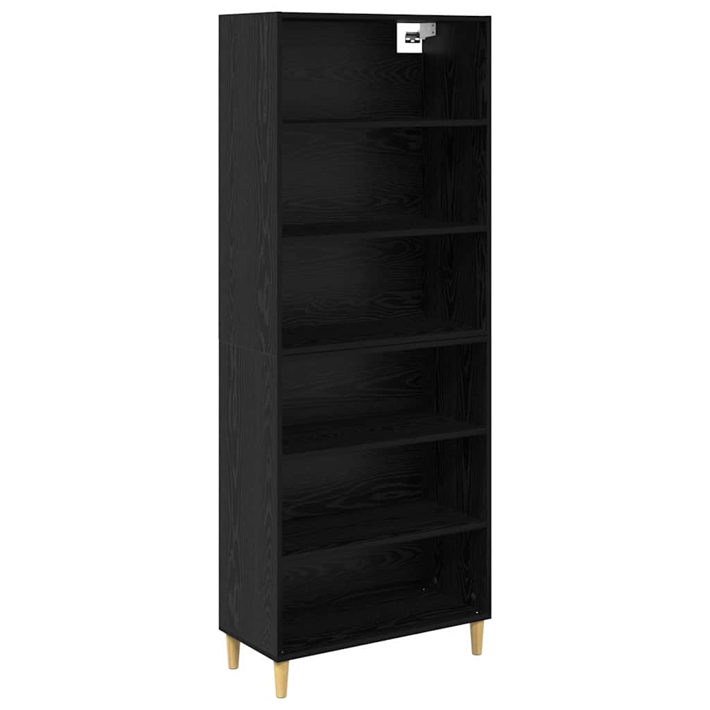 Highboard Μαύρη Οξυά 69,5 x 32,5 x 180 εκ Επεξεργασμένο ξύλο