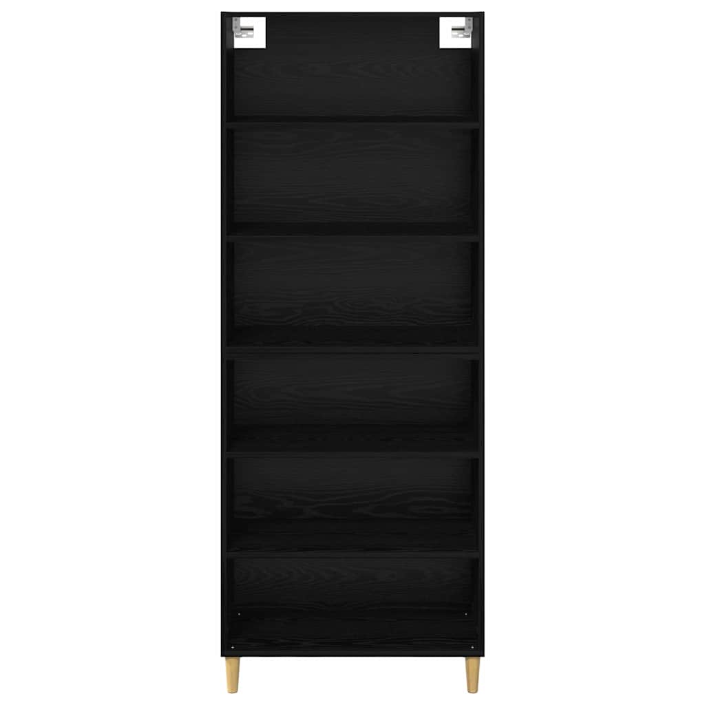 Highboard Μαύρη Οξυά 69,5 x 32,5 x 180 εκ Επεξεργασμένο ξύλο