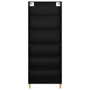Highboard Μαύρη Οξυά 69,5 x 32,5 x 180 εκ Επεξεργασμένο Ξύλο