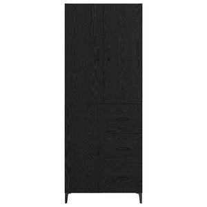 Highboard Μαύρη Οξυά 69,5 x 34 x 180 εκ. Επεξεργασμένο ξύλο - Pakobazaar