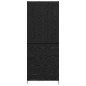 Highboard 2 τμχ. Μαύρη Οξυά 69,5 x 34 x 180 εκ.