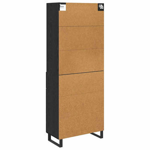 Highboard Μαύρη Οξυά 69,5 x 34 x 180 εκ. Επεξεργασμένο ξύλο - Pakobazaar