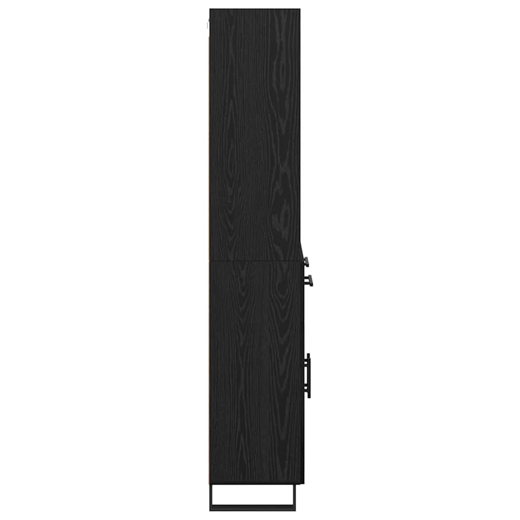 Highboard Μαύρη Οξυά 69,5 x 34 x 180 εκ. Επεξεργασμένο ξύλο - Pakobazaar