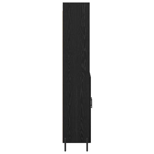 Highboard Μαύρη Οξυά 69,5 x 34 x 180 εκ. Επεξεργασμένο Ξύλο