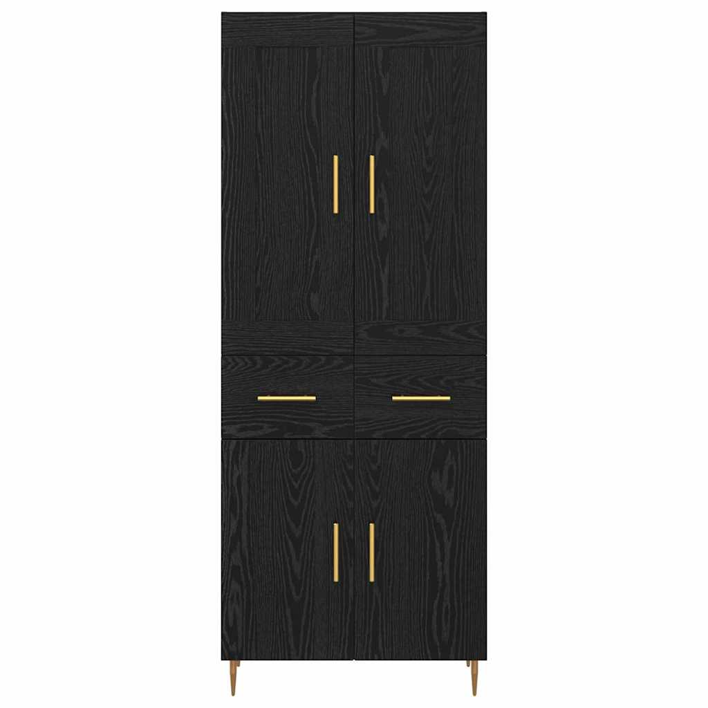 Highboard Μαύρη Οξυά 69,5 x 34 x 180 εκ. Επεξεργασμένο ξύλο - Pakobazaar