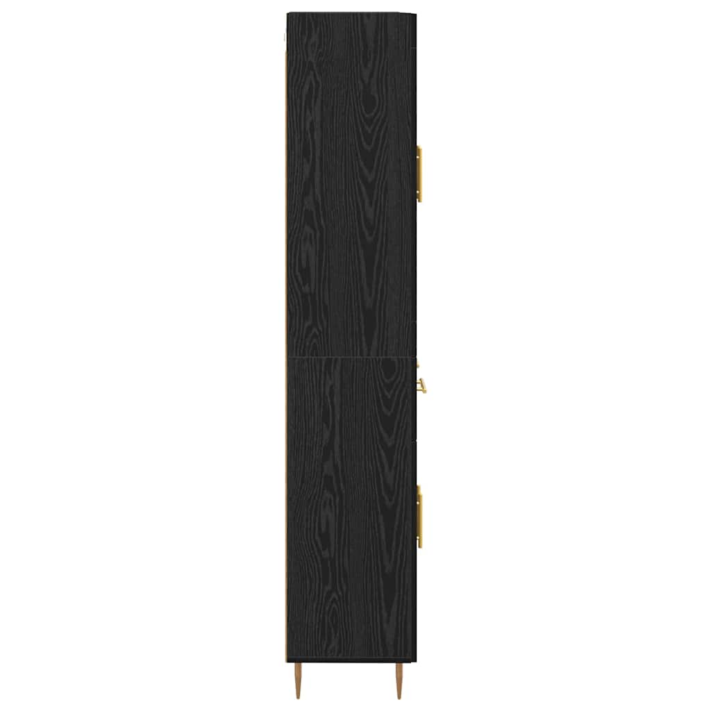 Highboard Μαύρη Οξυά 69,5 x 34 x 180 εκ. Επεξεργασμένο ξύλο - Pakobazaar