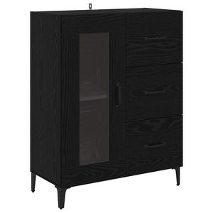 Highboard Μαύρη Οξυά 69,5 x 34 x 180 εκ. Επεξεργασμένο Ξύλο