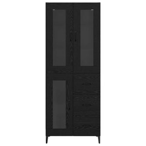 Highboard Μαύρη Οξυά 69,5 x 34 x 180 εκ. Επεξεργασμένο Ξύλο