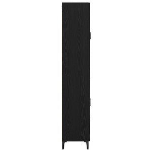 Highboard Μαύρη Οξυά 69,5 x 34 x 180 εκ. Επεξεργασμένο Ξύλο